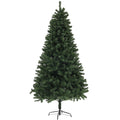 Homcom 7.5Ft Artificial Christmas Tree, Xmas Tree With 1346 Branch Tips, Auto Open, Holiday D Cor With Steel Base For Home Office, Green Green Steel