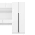 2 Door Wooden Storage Desk Wardrobe For Bedroom With Shelves And Drawers, White White Mdf Lvl