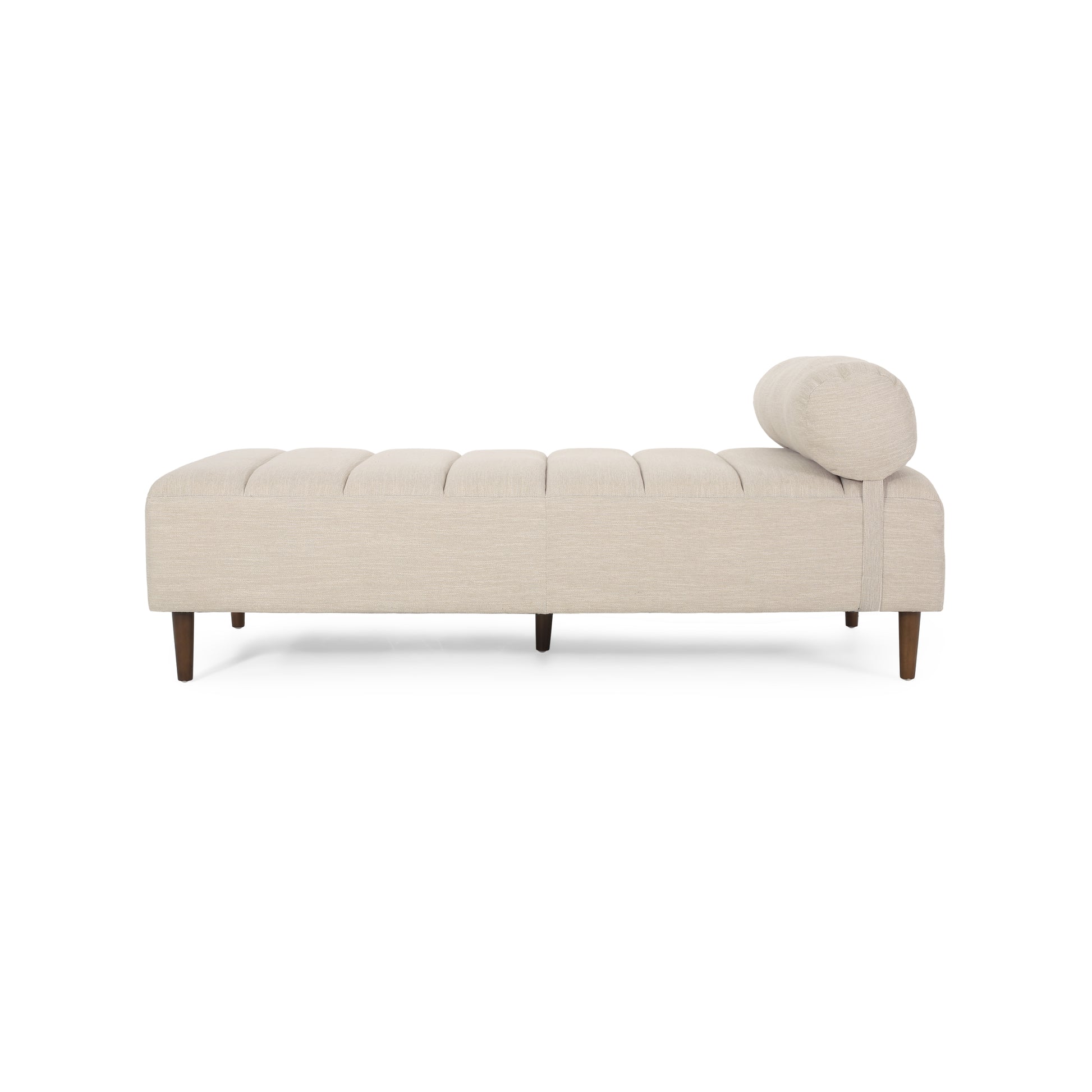 Chaise Lounge Beige Brown Fabric