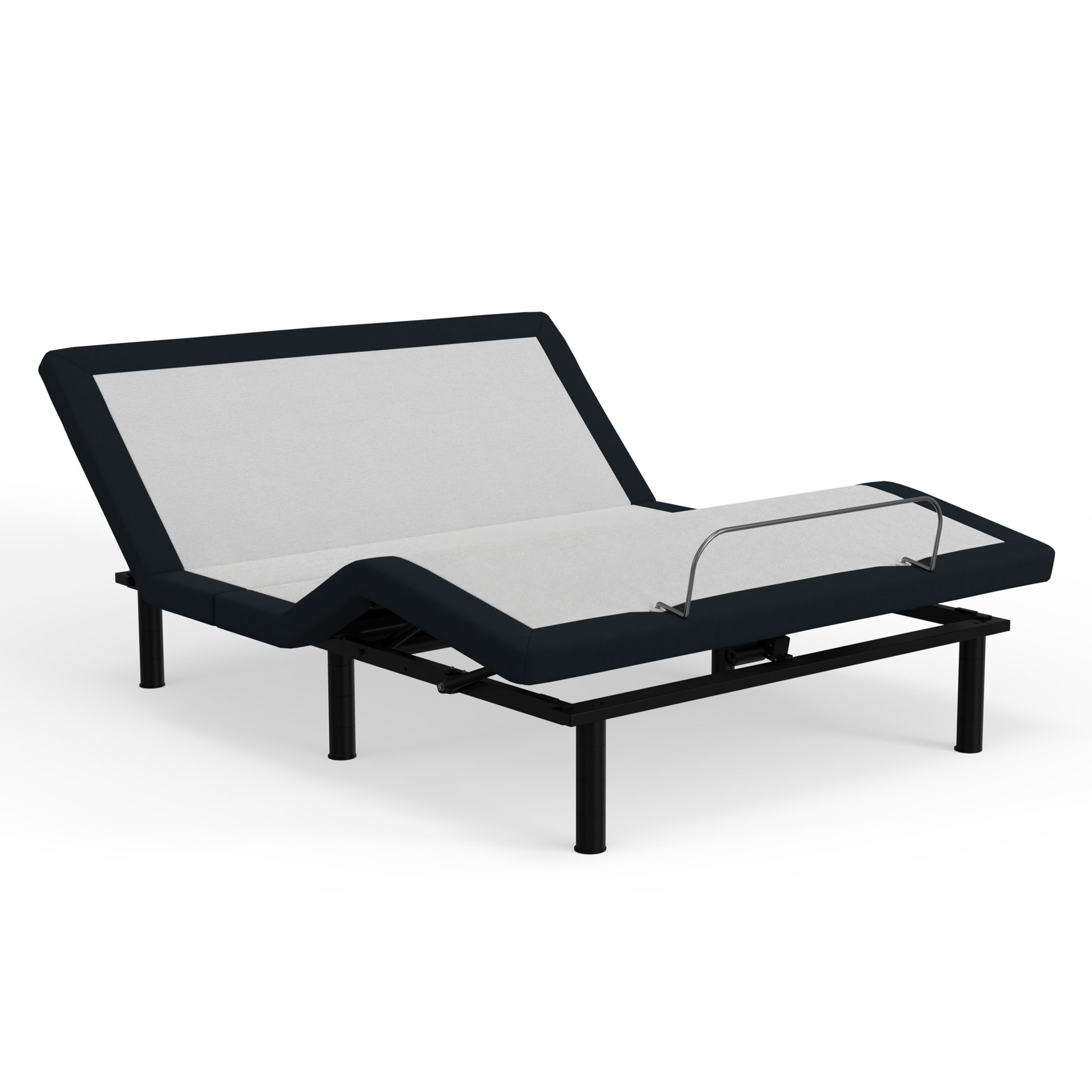 Model P2 Adjustable Base Full: Massage, Usb, Led Night Light, Zero Clearance Full White Charcoal Metal