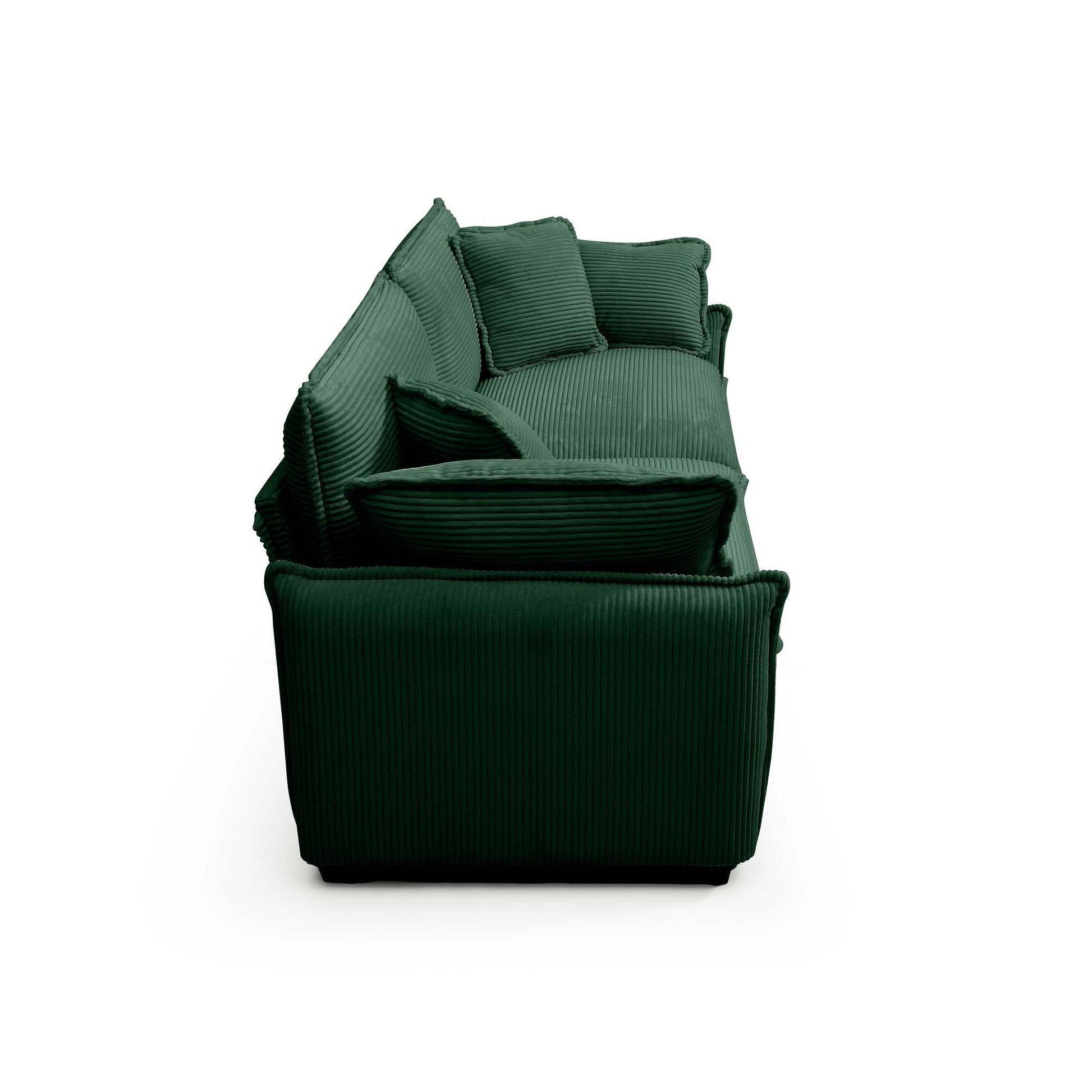 Modern Living Room Sofa 3 Pieces Set, Two 2 Seater Sofas And One 3 Seater Sofas, Upholstery Large Deep Seat Sofa With Sofat Cushion And Pillowss,Green Corduroy Green Corduroy 7 Seat