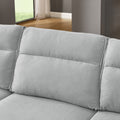 Modern Sofa 3 Seat Couch With Stainless Steel Trim And Metal Legs For Living Room,Package Compression Sofa Technology,Gray Gray Foam 3 Seat