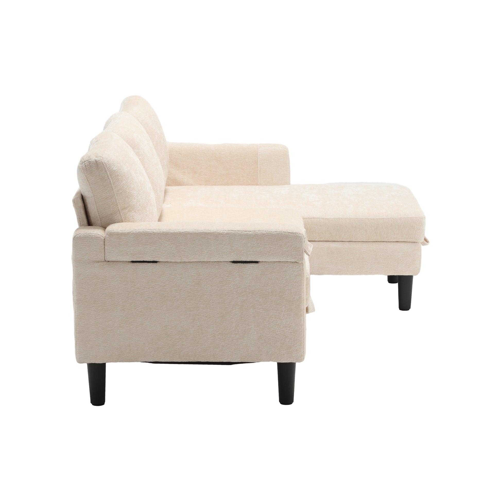 United Sectional Sofa Reversible Sectional Sleeper Sectional Sofa With Storage Chaise Beige Chenille