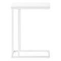 Accent Table, C Shaped, End, Side, Snack, Living Room, Bedroom, White Laminate, White Metal, Contemporary, Modern White Mdf