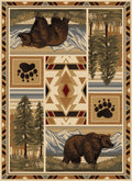Woodland Gc Rst5301 Multi 7 Ft. 10 In. X 10 Ft. 3 In. Lodge Area Rug Cream Polypropylene