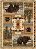 Woodland Gc Rst5301 Multi 5 Ft. 3 In. X 7 Ft. 3 In. Lodge Area Rug Cream Polypropylene