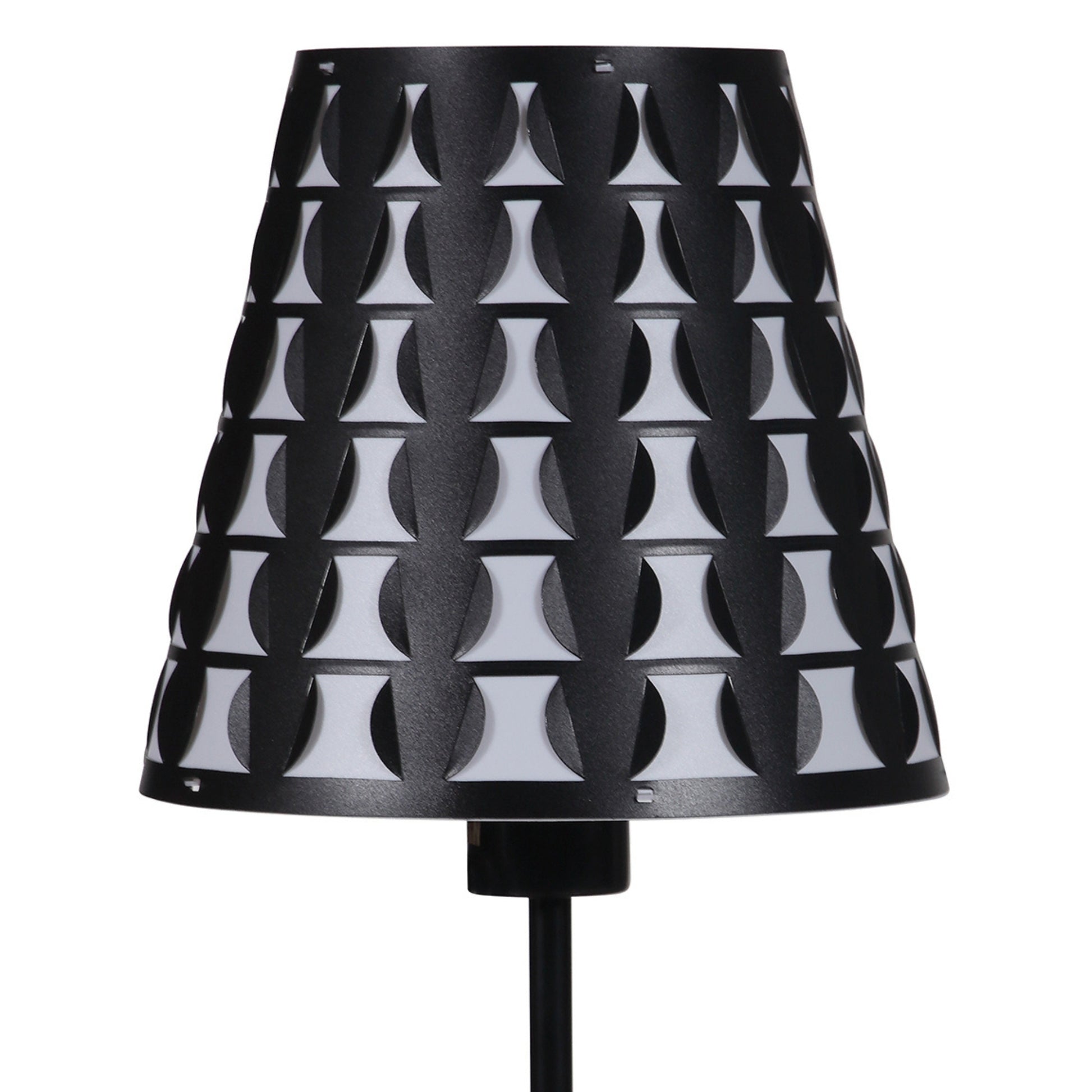 16" Traci Black Geometric Metal Table Lamp Black Metal