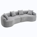 4 Seater Grey Sofa With Chenille Fabric, 30D ,60 Hardness Full Sponge,4 Pillow For Living Room, Home Furniture Sleeper Sectional Sofa For Apartment Grey Chenille Primary Living Space Medium Firm