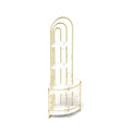 Gold 4 Tier Corner Bookshelf, Modern Style, Plant Stand With Metal Frame Gold White Metal Metal,Particle Board