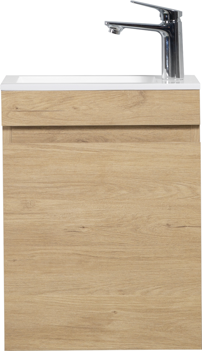 16" Floating Bathroom Vanity With Sink, Wall Mounted Small Bathroom Storage Vanity Cabinet With Resin Top Basin And Soft Close Doors, Natural Oak 24V11 16No Oak Wood