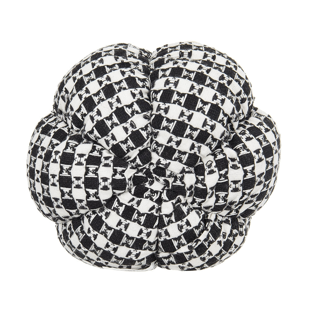 7X7X6.7" Fabric Black White Plaid Pumpkin Decor, For Holiday Halloween Decoration Black,White Polyester