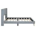 Queen Size Corduroy Platform Bed With Metal Legs, Gray Old Sku:Wf300238Aae Queen Gray Corduroy