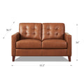 Aiden Leather Loveseat Brown Memory Foam Genuine Leather