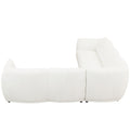 Moon Leather Sectional White Memory Foam Genuine Leather 5 Seat