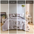 3 Piece Floral Printed Duvet Cover Set Queen Multicolor Microfiber