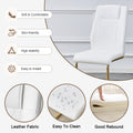 Table And Chair Set.The Table Has A Glass Tabletop With Imitation Marble Pattern Stickers And Stainless Steel Golden Table Legs. Paried With Comfortable Chairs With Pu Seats And Metal Legs. Gold Black Seats 8 Glass Metal