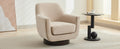 U Shaped Fully Assembled Swivel Chair Velvet Accent Chair Armchair Round Barrel Chair For Living Room Bedroom,Beige Beige Velvet