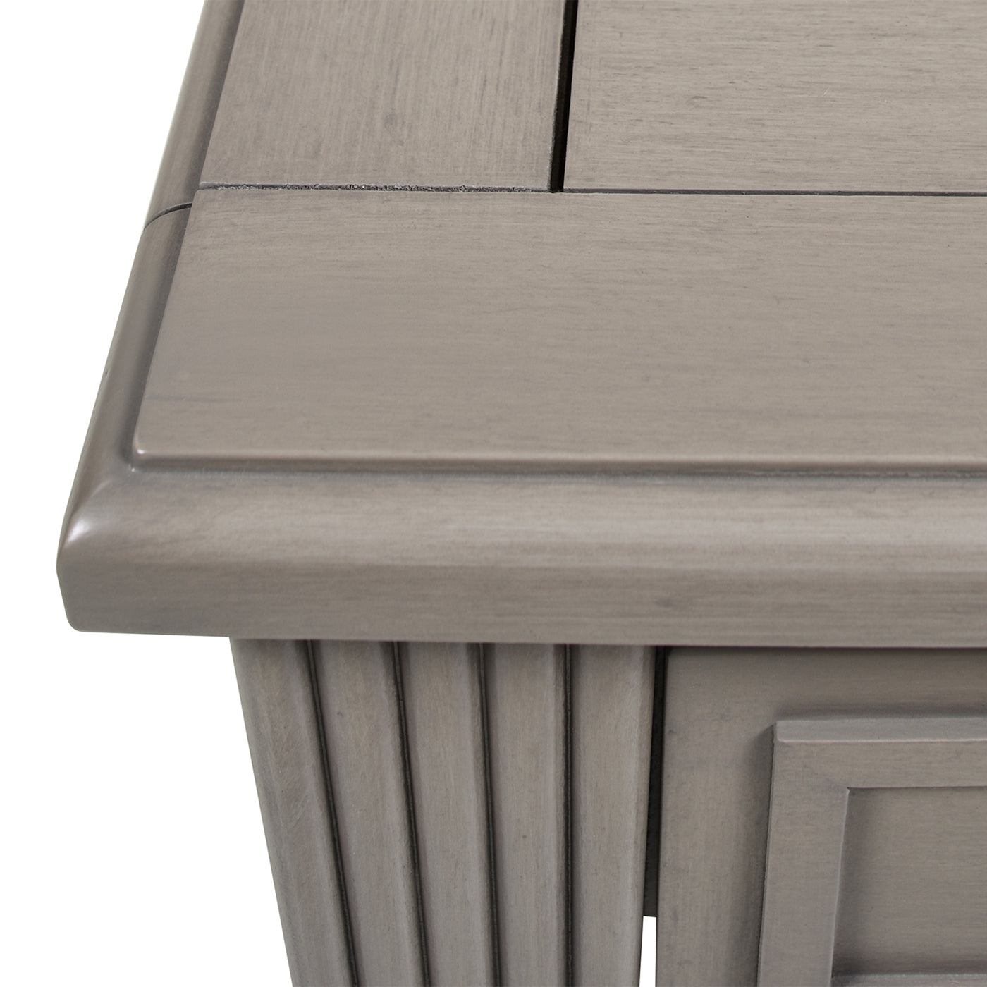 Dauphin Storage Shelf Side Table, Grey Cashmere Wood Gray Solid Wood Mdf Solid Wood Mdf