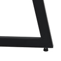 Modern Faux Marble 6 Piece Dining Table Set,60Inch Metal Kitchen Table Set With Upholstered Dining Chairs And Bench, Black Metal Dining Room Bench Seating Rectangular Dining Table With Chair And Bench Metal Wood Black Seats 6 60 Inches Farmhouse Trestle