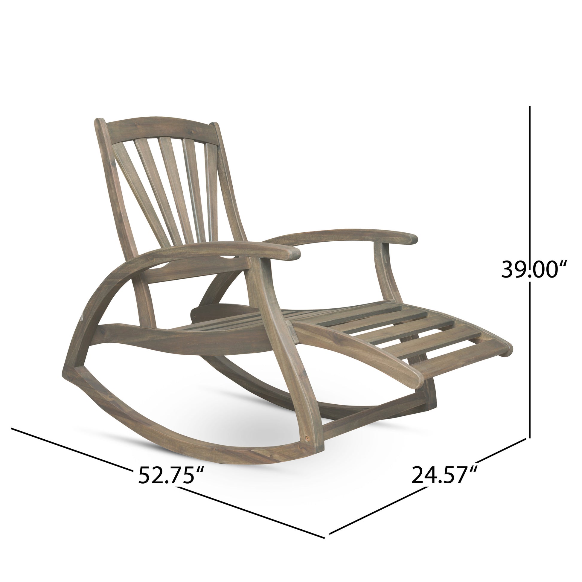 Sunview Reclining Rocking Chair Grey Wood