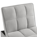 4 In1 Multi Function Single Sofa Bed With Storage Pockets,Tufted Single Pull Out Sofa Bed With Adjustable Backrest And Pillows ,Convertible Chaise Lounge,Gray Gray Velvet Metal Primary Living Space American Design Armless Foam Velvet 1 Seat