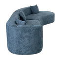 Modern Large 2 Piece Sectional Sofa With 3 Pillows,For Living Room, Bedroom Blue Polyester 2 Seat