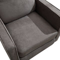 Mid Century Accent Chair ,Modern Linen Fabric Armchair For Living Room,Double Side Pockets, Comfortable And Padded Reading Feature Sofa Chair, Suitable For Bedrooms, Living Rooms, And Offices Dark Grey Linen