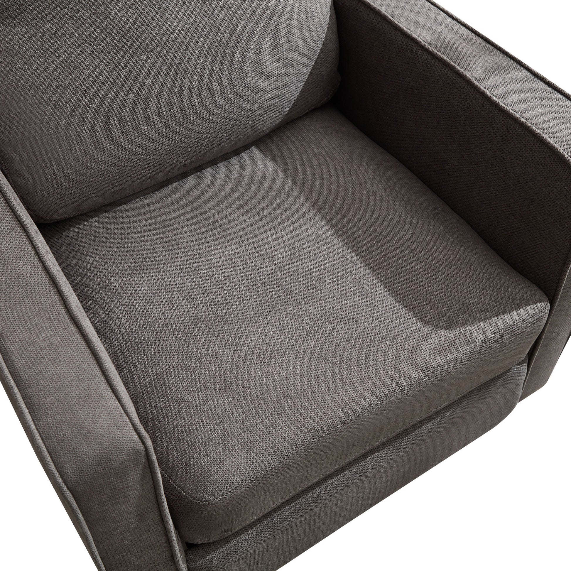 Mid Century Accent Chair ,Modern Linen Fabric Armchair For Living Room,Double Side Pockets, Comfortable And Padded Reading Feature Sofa Chair, Suitable For Bedrooms, Living Rooms, And Offices Dark Grey Linen