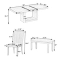 Contemporary 6 Piece 78Inch Extendable Pedestal Dining Table Set With 18Inch Removable Leaf And Dining Bench, 4 Upholstered Dining Chairs, Natural Wood Dining Room Solid Wood Rubberwood Rectangular Dining Table With Chair And Bench Upholstered Chair Wood