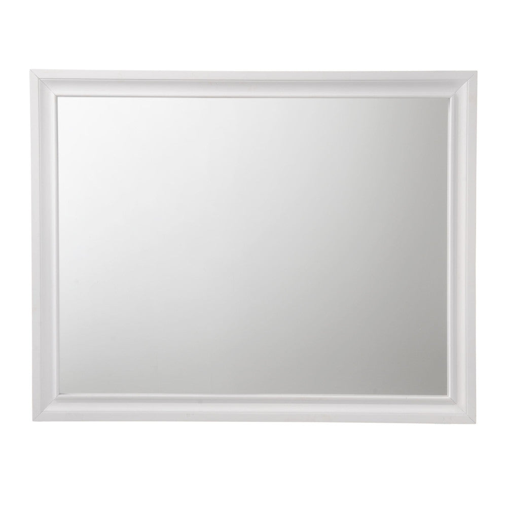 Naima White Finish Mirror White Mirror,Synthetic Wood