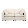 Modular Sectional Sofa, 2 Piece Sectional Sofa Set, Two Corner Chairs, Chenille Beige Beige Fabric 2 Seat