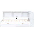 Twin Size Daybed With Two Storage Drawers, Storage Cabinets And Usb Ports, White Twin White Solid Wood Mdf