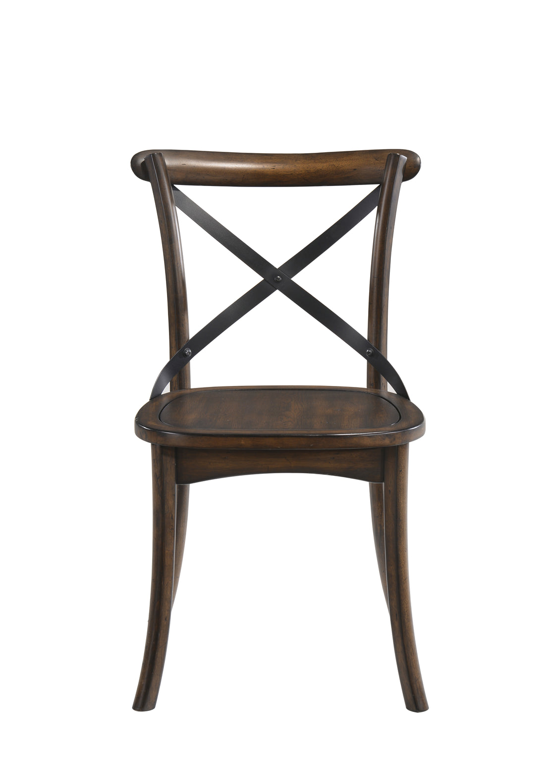 Kaelyn Dark Oak & Black Metal Finish Side Chair Set Of 2 Dark Oak Synthetic Wood