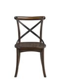 Kaelyn Dark Oak & Black Metal Finish Side Chair Set Of 2 Dark Oak Synthetic Wood