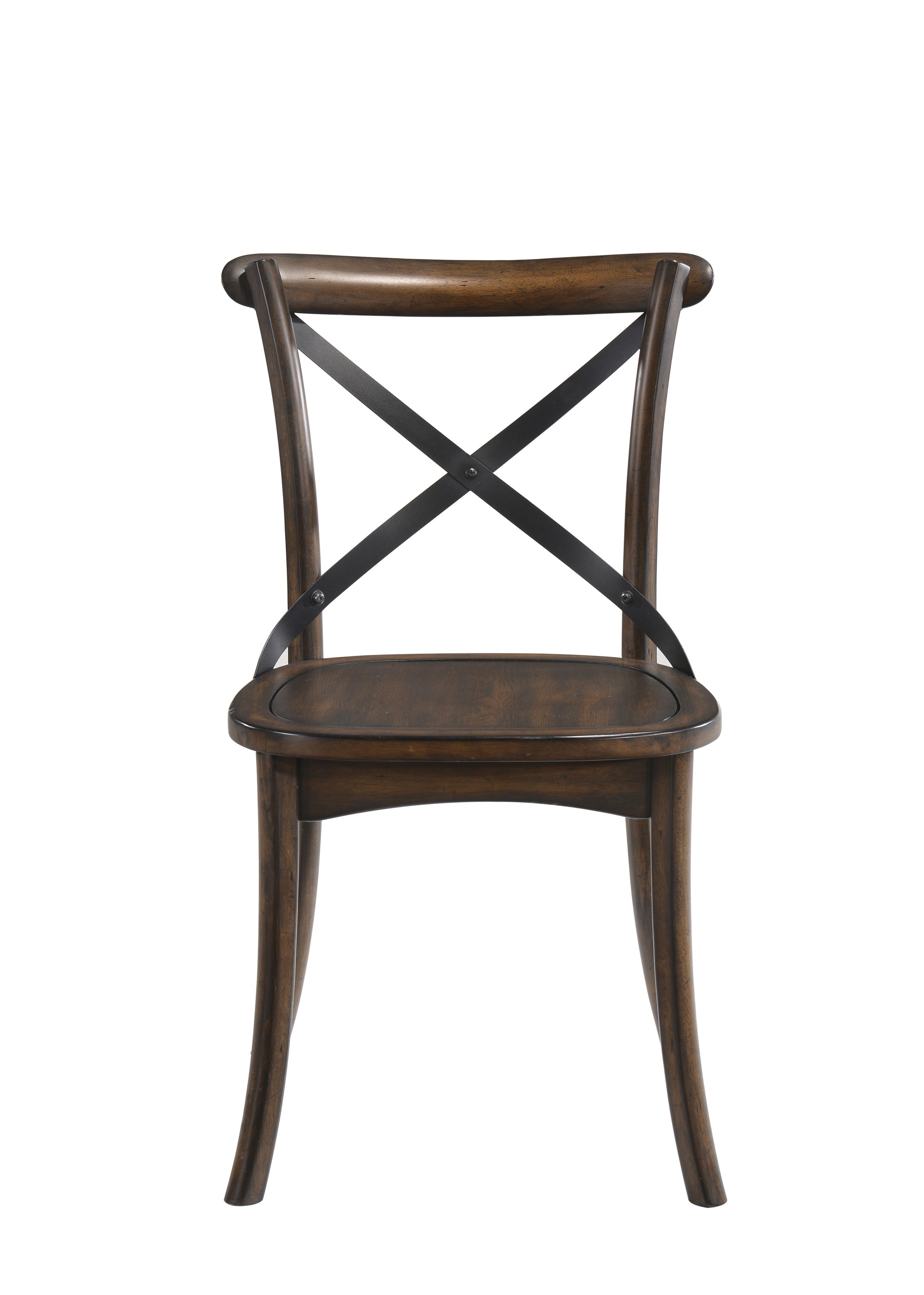Kaelyn Dark Oak & Black Metal Finish Side Chair Set Of 2 Dark Oak Synthetic Wood