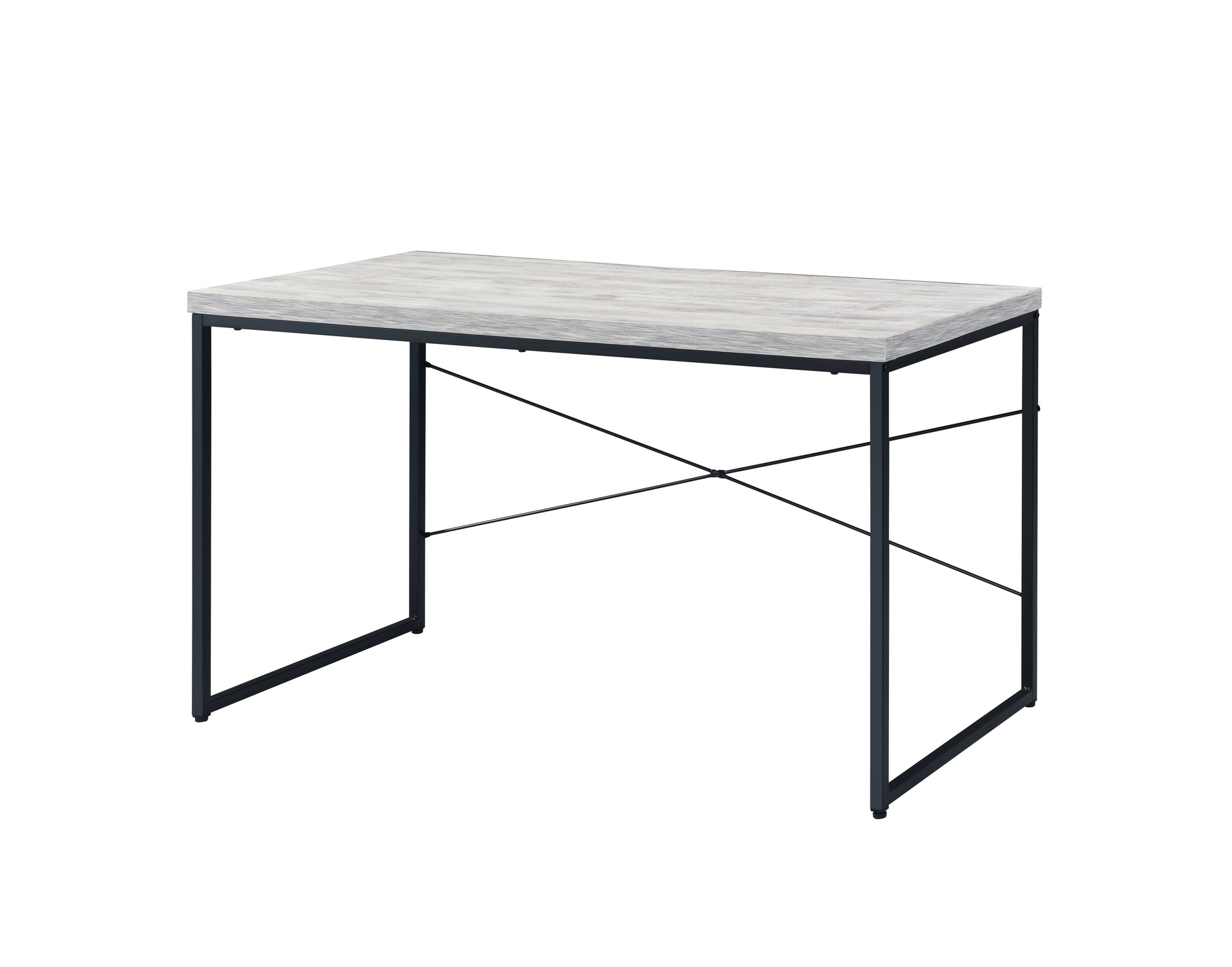Bob Antique White & Black Finish Writing Desk Antique White,Black Metal,Synthetic Wood