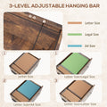 Vinsetto 2 Drawer Mobile File Cabinet With Lock & Hanging Bar, Rustic Brown Rustic Brown Particle Board