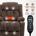 Up To 350 Lbs Chenille Power Lift Recliner Chair, Heavy Duty Motion Mechanism With 8 Point Vibration Massage And Lumbar Heating, Usb And Type C Ports, Stainless Steel Cup Holders, Brown White Metal Primary Living Space Heavy Duty Pine Brown Chenille