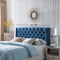 Lidia Wing Headboard Queen Dark Navy Fabric