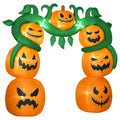 Homcom Giant 10Ft Halloween Inflatables Pumpkin Archway, Outdoor Blow Up Yard Decoration With Build In Led Orange Polyester