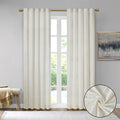 Room Darkening Metallic Printed Poly Velvet Rod Pocket Back Tab Window Panel Pair 2 Window Panels White Polyester