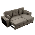 Reversible Sleeper Sectional Sofa Bed With Side Shelf And 2 Stools,Pull Out L Shaped Sofa Bed,Corner Sofa Bed With Storage Chaise Left Right Hande For Living Room,Knox Charcoal Knox Charcoal Foam Velvet 3 Seat