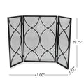 Fire Screen Black Silver Iron