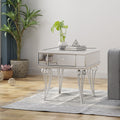 Mirrored Nightstand Silver End Table With 1 Drawer For Bedroom Living Room Silver Mirror