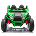 24V Two Seater Kids Ride On Utv W Parents Control,20In Seat Width,400W Super High Power,Four Wheel Suspension,Bluetooth,Mp3,Usb,Led Light,Horn,Rear Storage Space,Speeds 3.73 4.97Mph For Kids Aged 3 . Green 100 149 Lbs Polypropylene