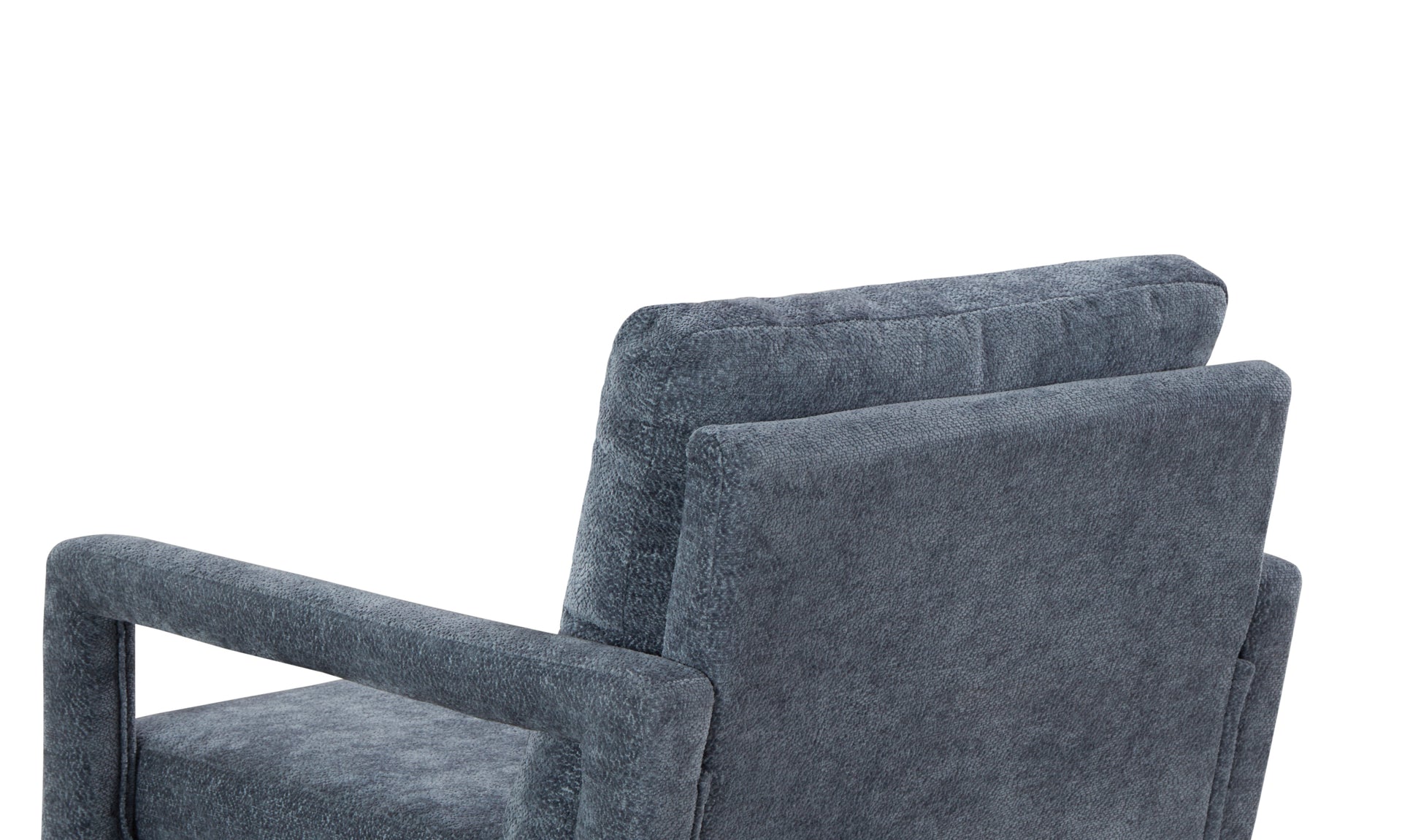 Mid Century Armchairaccent Chair With Chenille Armrest & Soft Cushion For Living Room, Bedroom, Home Office, Study, Dark Grayish Blue Blue Foam Wood Fabric