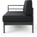 Cape Coral Outdoor Aluminum Sectional Sofa Set Dark Gray Aluminium