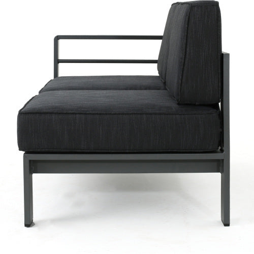 Cape Coral Outdoor Aluminum Sectional Sofa Set Dark Gray Aluminium
