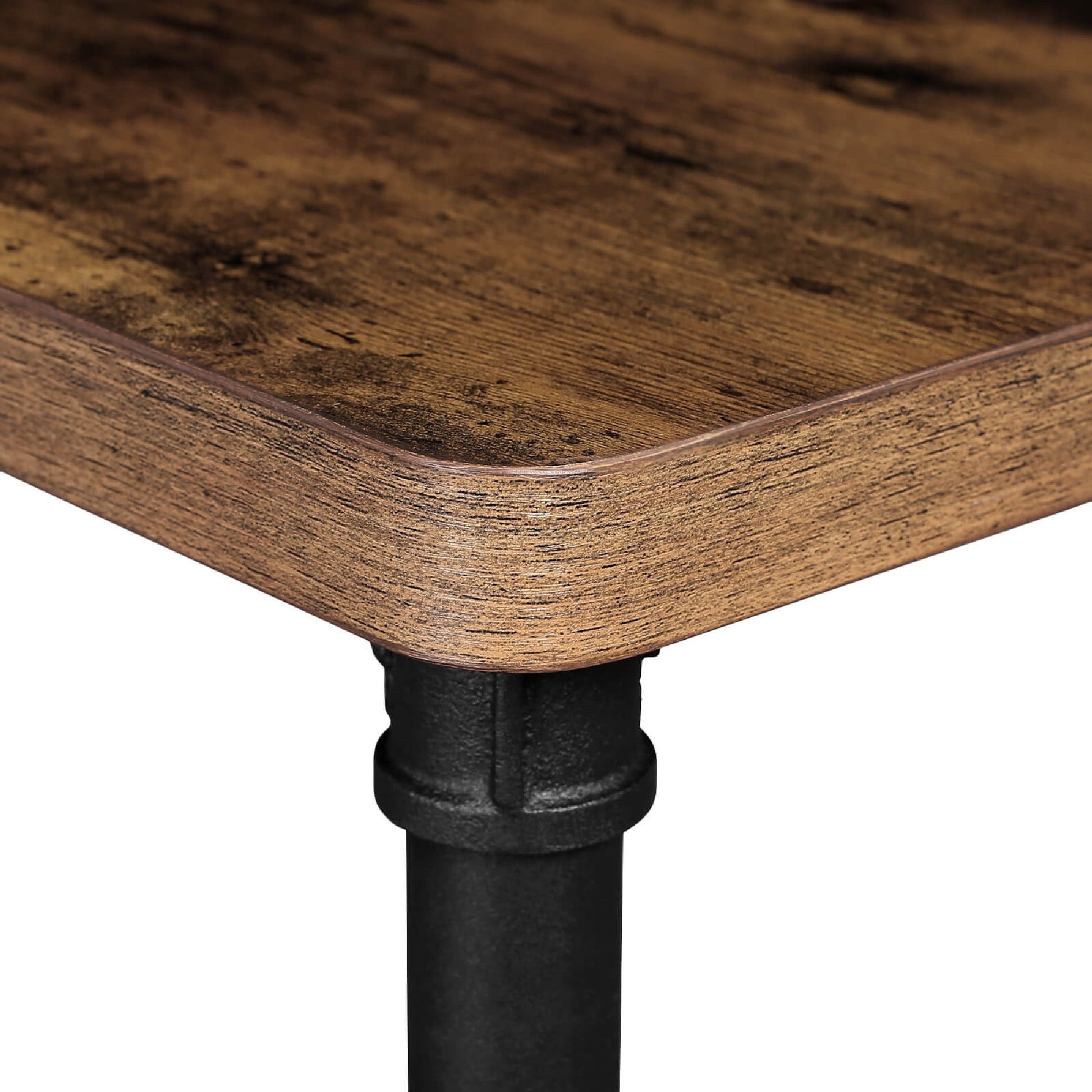 Wood And Metal Frame Console Table With Open Bottom Shelf, Rustic Brown Brown Particle Board