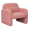 Stylish And Minimalist Teddy Fleece Single Sofa Chair With Arms And Pillow, Armchair, Accent Chair For Living Room, Bedroom, Study,Pink Pink Teddy